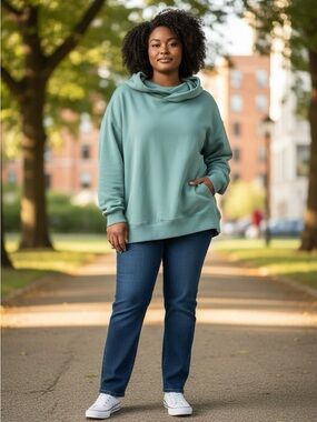 Women’s Cozy Sage Green Pullover Hoodie Sweatshirt
